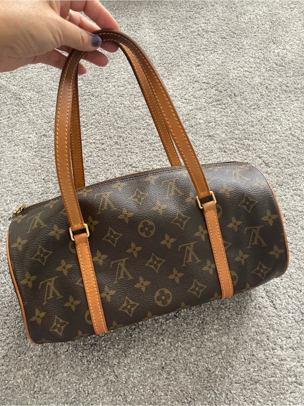 Vintage Louis Vuitton Monogram Barrel Shoulder Bag in Brown and Tan